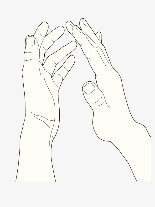 Single handed hand clapping. Applause clipart black and white