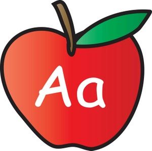 clipart apple alphabet