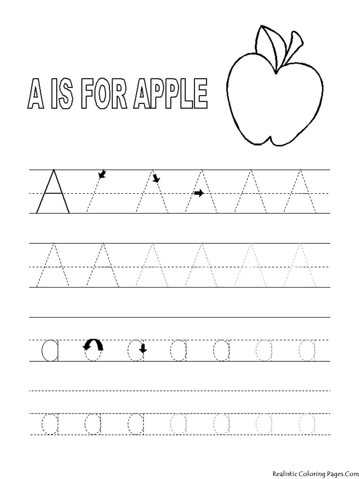 Apple clipart capital letter. Alphabet tracer pages a
