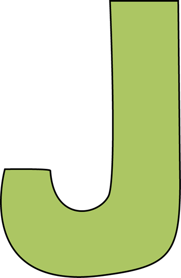 Classy j green clip. Apple clipart capital letter