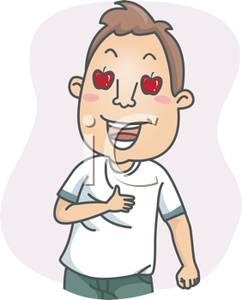 Apple clipart eye. A man thinking about