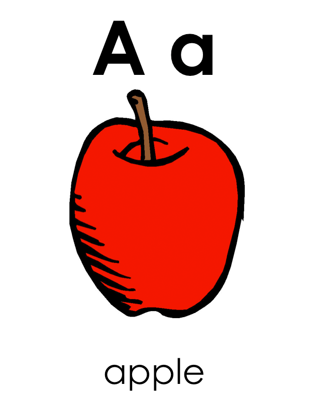 apple clipart flashcard