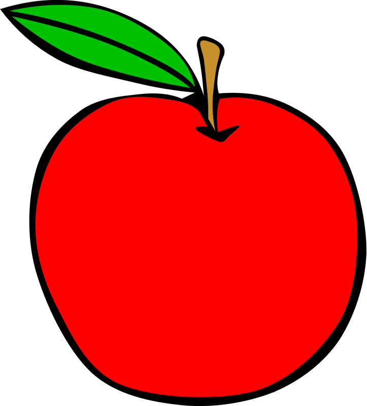 Simple apple medium image. Clipart fruit printable