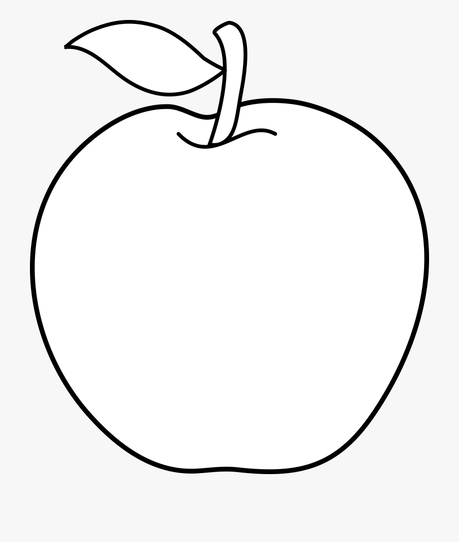 Apple clipart line. Black and white 