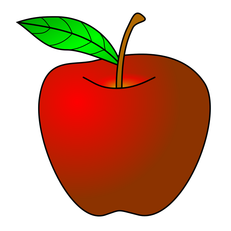 red clipart apple tree