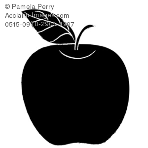 Apples clipart silhouette. Clip art illustration of