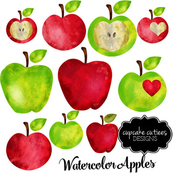 clipart apple watercolor