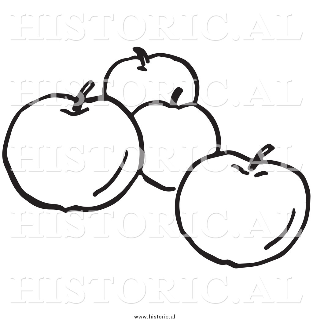 apples clipart black and white
