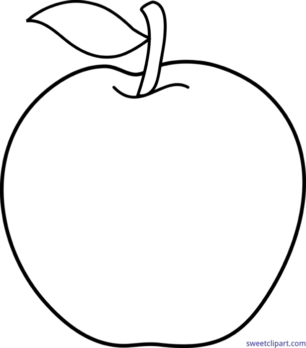 clipart apple lineart