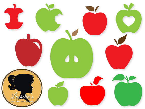 Apples clipart silhouette. Apple dxf svg files