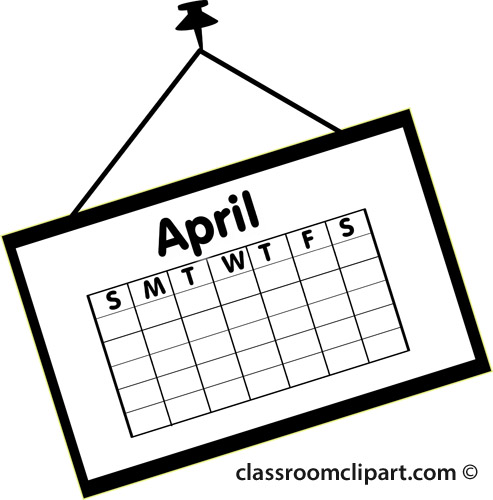 april clipart calendar