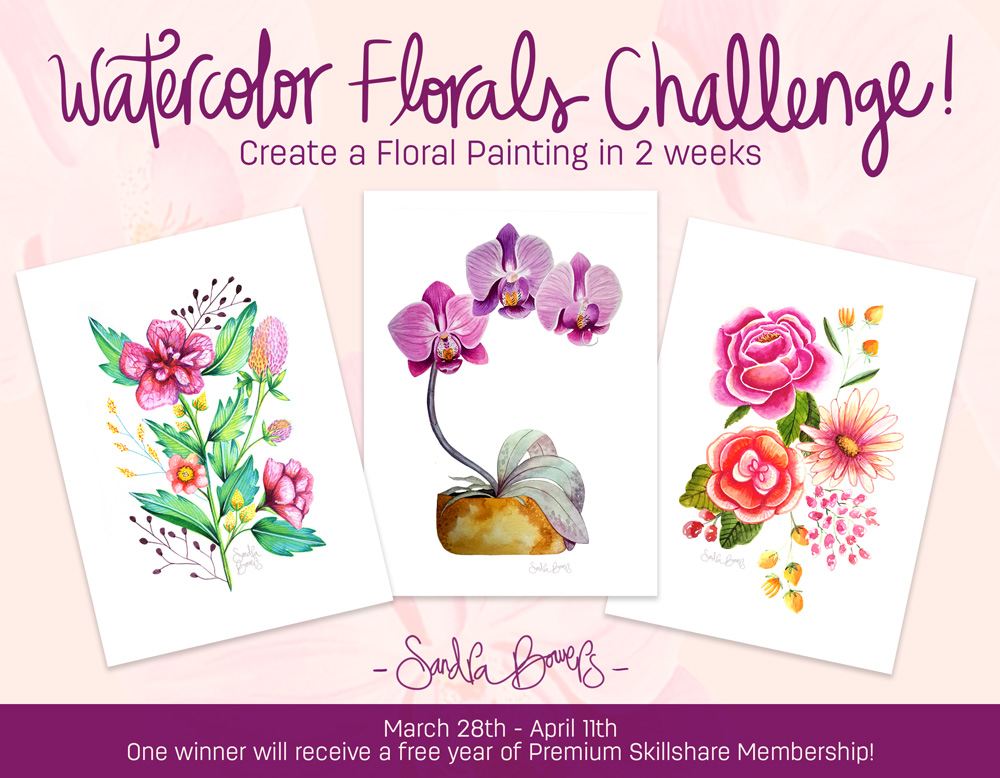 April clipart watercolor. New florals challenge sandra