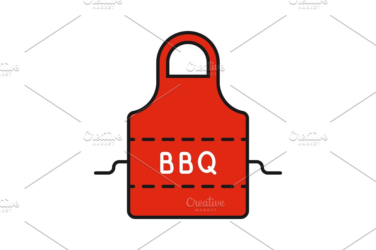 Apron clipart barbecue. Color icon 