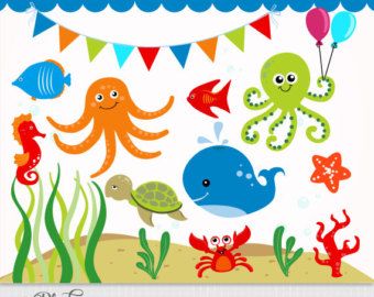 Cute underwater diy and. Aquarium clipart scene