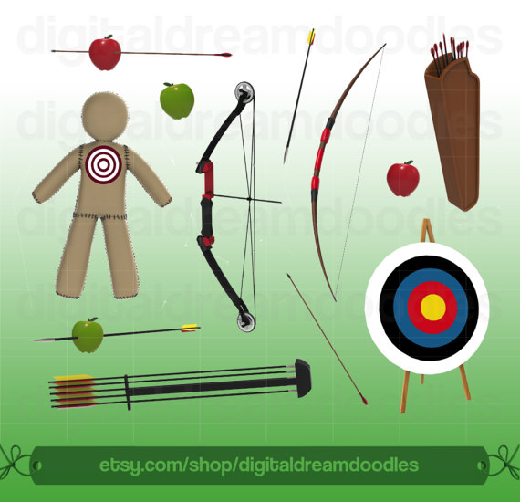 Bow arrow clip art. Archery clipart archery range