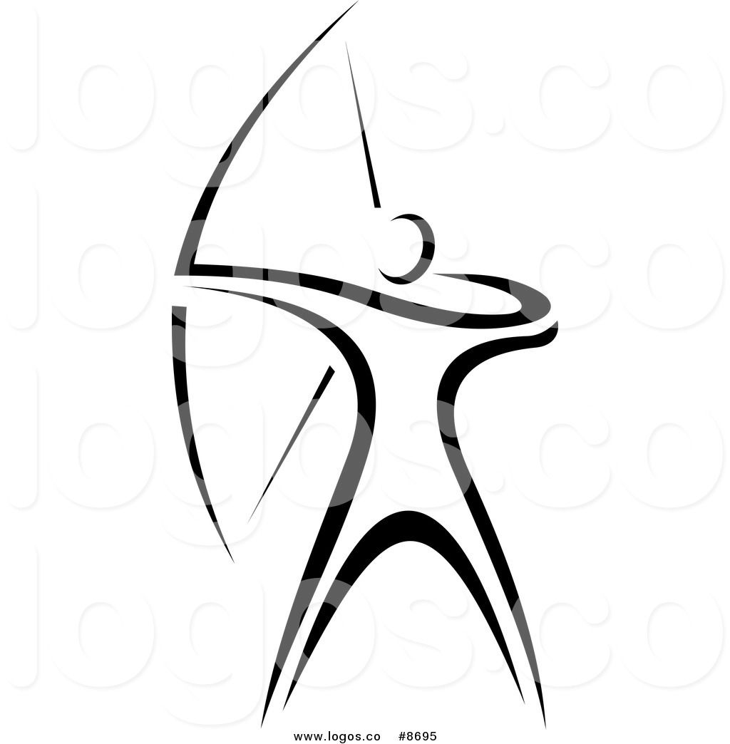Archer clipart black and white. Royalty free vector of