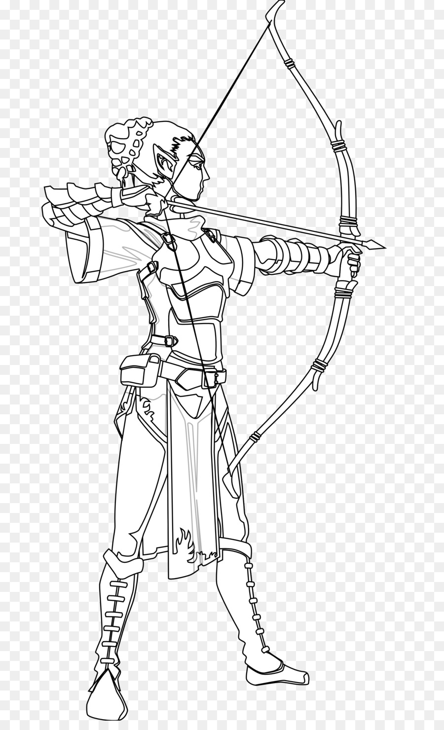 Drawing archery coloring book. Archer clipart black and white