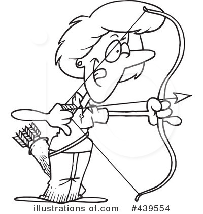 Archer clipart black and white. Archery illustration by toonaday