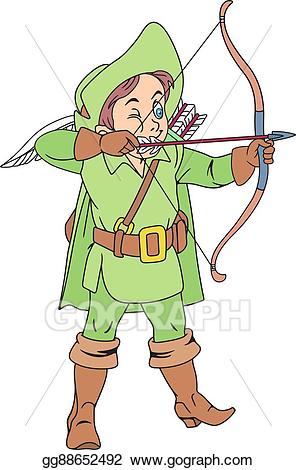 Archer clipart bowman. Vector stock with a