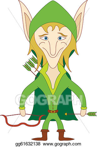 Archer clipart elvish. Vector stock elf clip