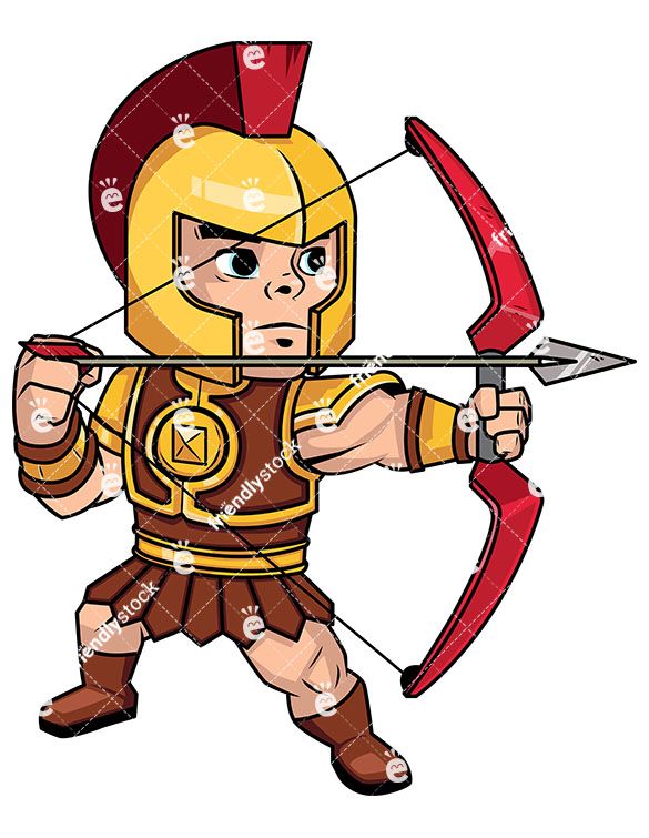 Archer clipart man. Roman shooting with his