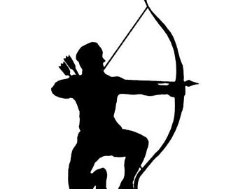Archer clipart man. Bow and arrow stamp