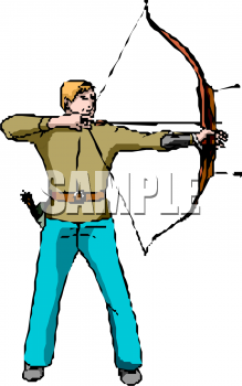 Picture of a shooting. Archer clipart man