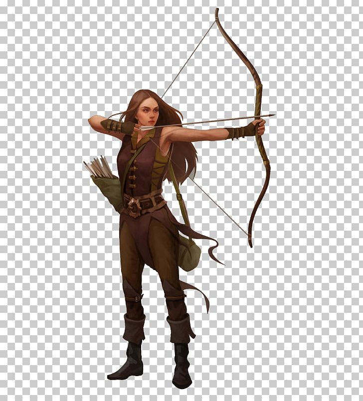 Drawing female archery illustration. Archer clipart woman