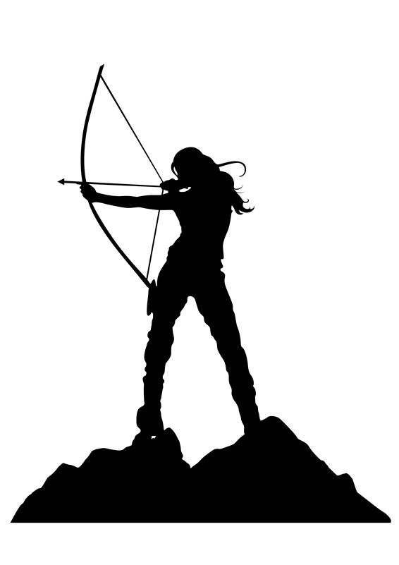 Archer clipart woman. Silhouette at getdrawings com