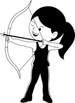 archery clipart black and white
