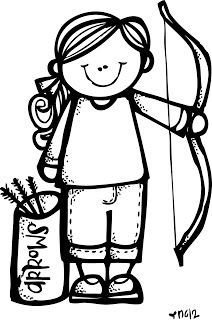 Archery clipart camp. Melonheadz lds illustrating girls