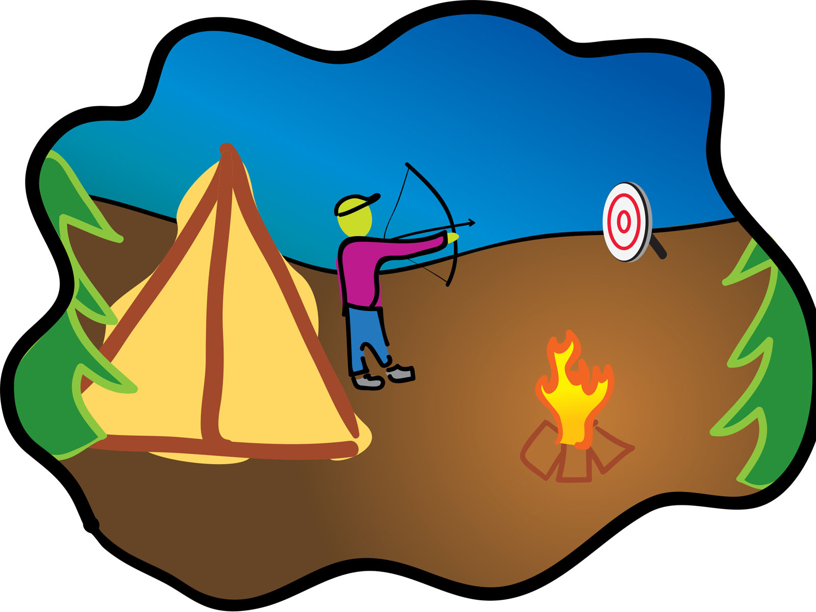 Free camping backgrounds download. Archery clipart camp