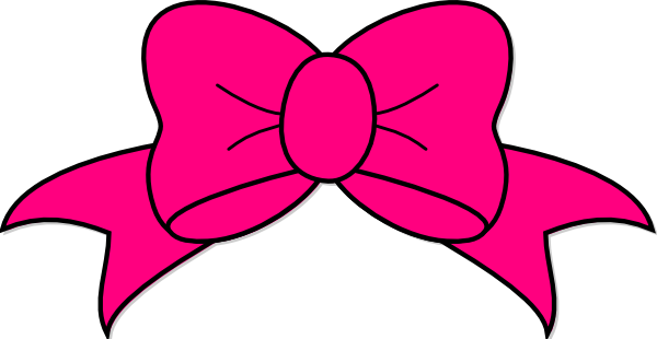 Bows clipart. Hot pink bow clip