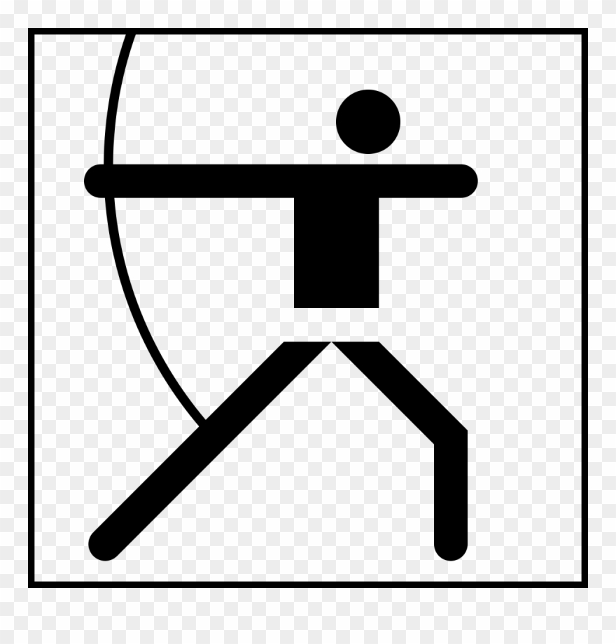 Archery clipart olympic event. Pictogram black 