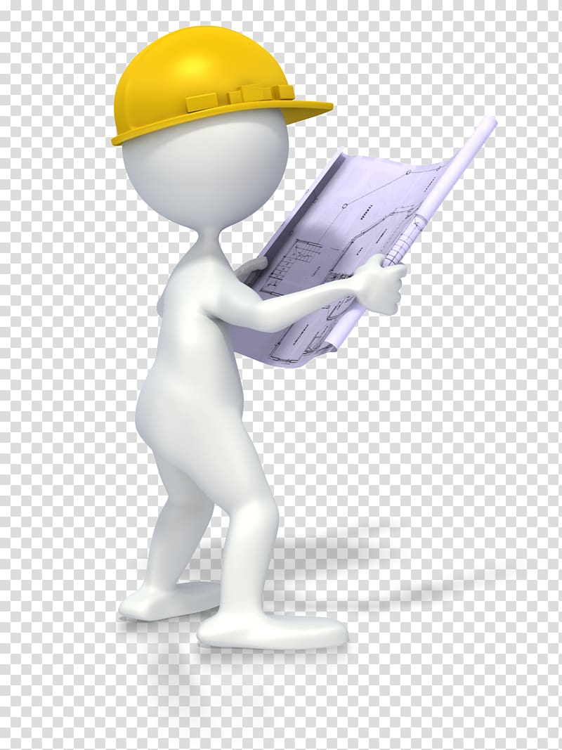 Man standing holding paper. Engineer clipart architectural engineering