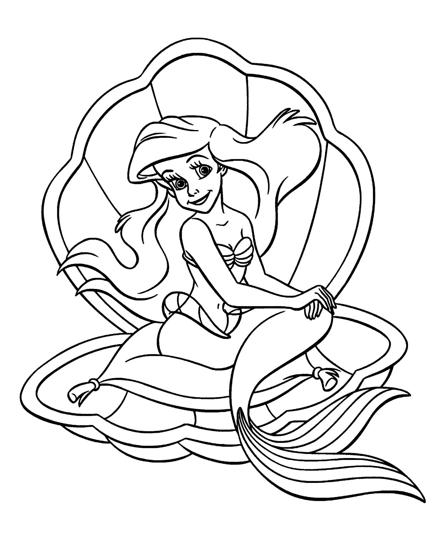 ariel clipart black and white