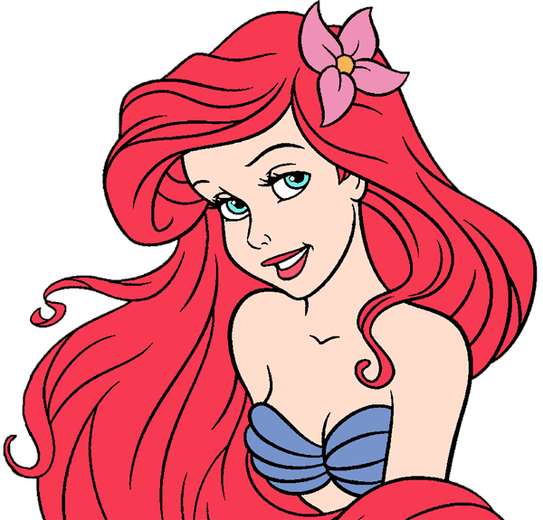 Mermaid ariel clip art. Princess clipart flower