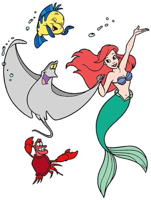 clipart friends little mermaid