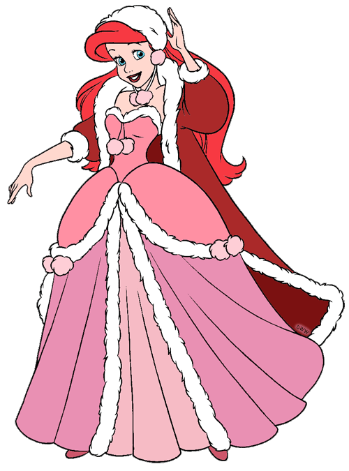 Ariel in her new. Winter clipart dress