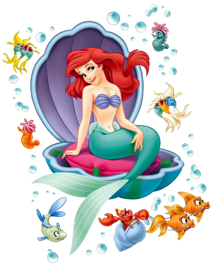 clipart swimming little mermaid