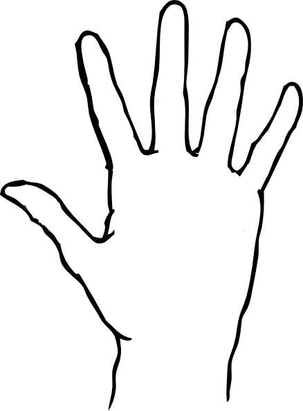 Hand clipart. Outline printable incep imagine