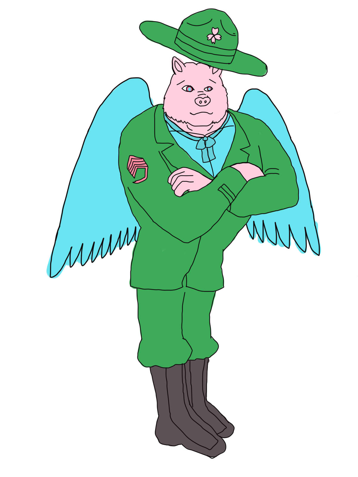 Arm clipart cartoon character. Image of a sergeant