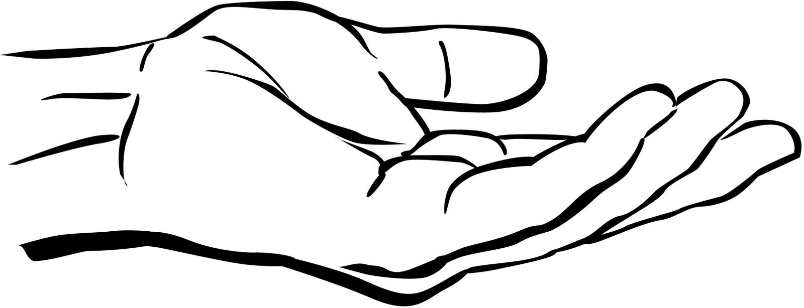 Arm clipart outstretched. Black and white hand