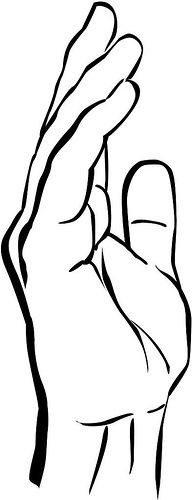 Black and white hand. Arm clipart outstretched