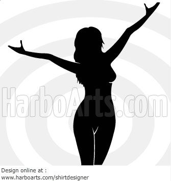 Healthy beautiful woman vector. Arm clipart silhouette