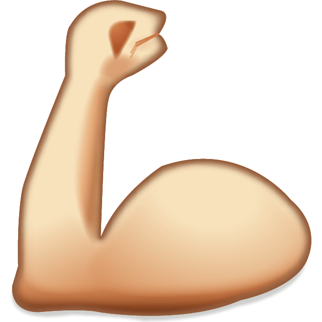 Flexing muscles emoji png. Muscle clipart transparent background