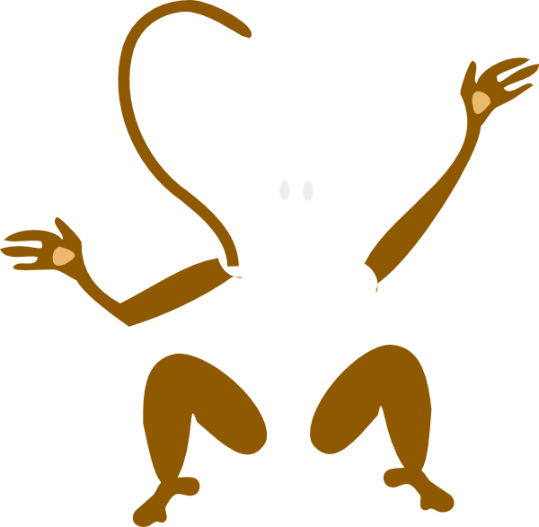 Monkey legs and arms. Photo clipart animated