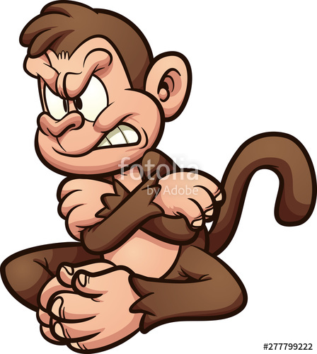 Arms clipart vector. Angry cartoon monkey with