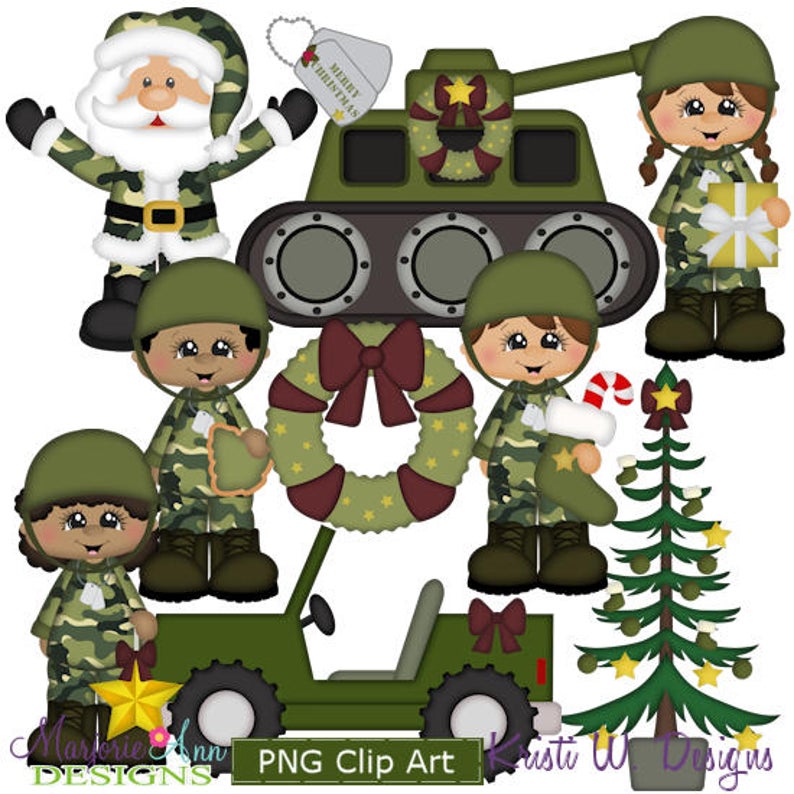 army clipart christmas