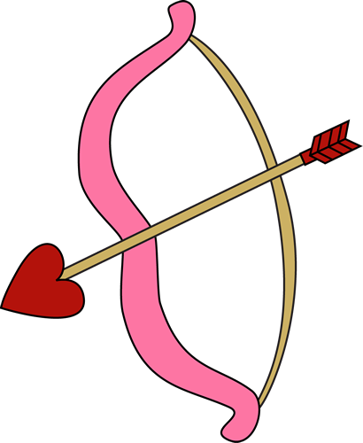 Valentine s day bow. Arrow clip art cute